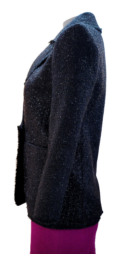 Women Black tinsel tweed blazer | eBay