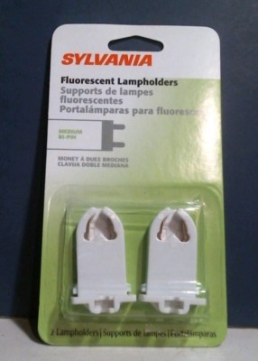 Sylvania Medium Bi-Pin Fluorescent Lampholder Socket - 2 Pack Replacement