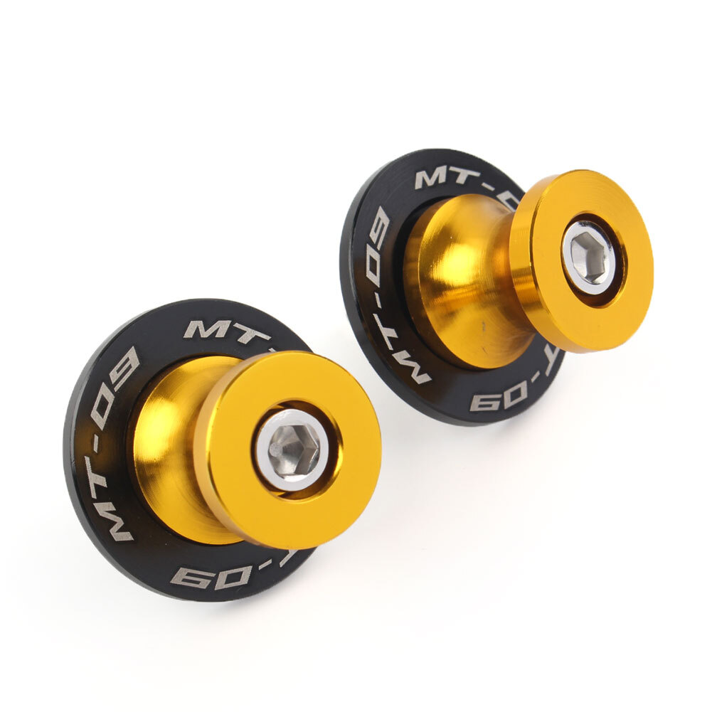 6mm Swingarm Spool Sliders For Yamaha MT-09/FZ09 (2013-2024) - Aluminum Pair, Anodized Finish 8 thumbnail image