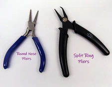 Set of 2 craft + Jewelry Tools  ~ Round Nose and Split Ring Pliers ~ 5" Long
