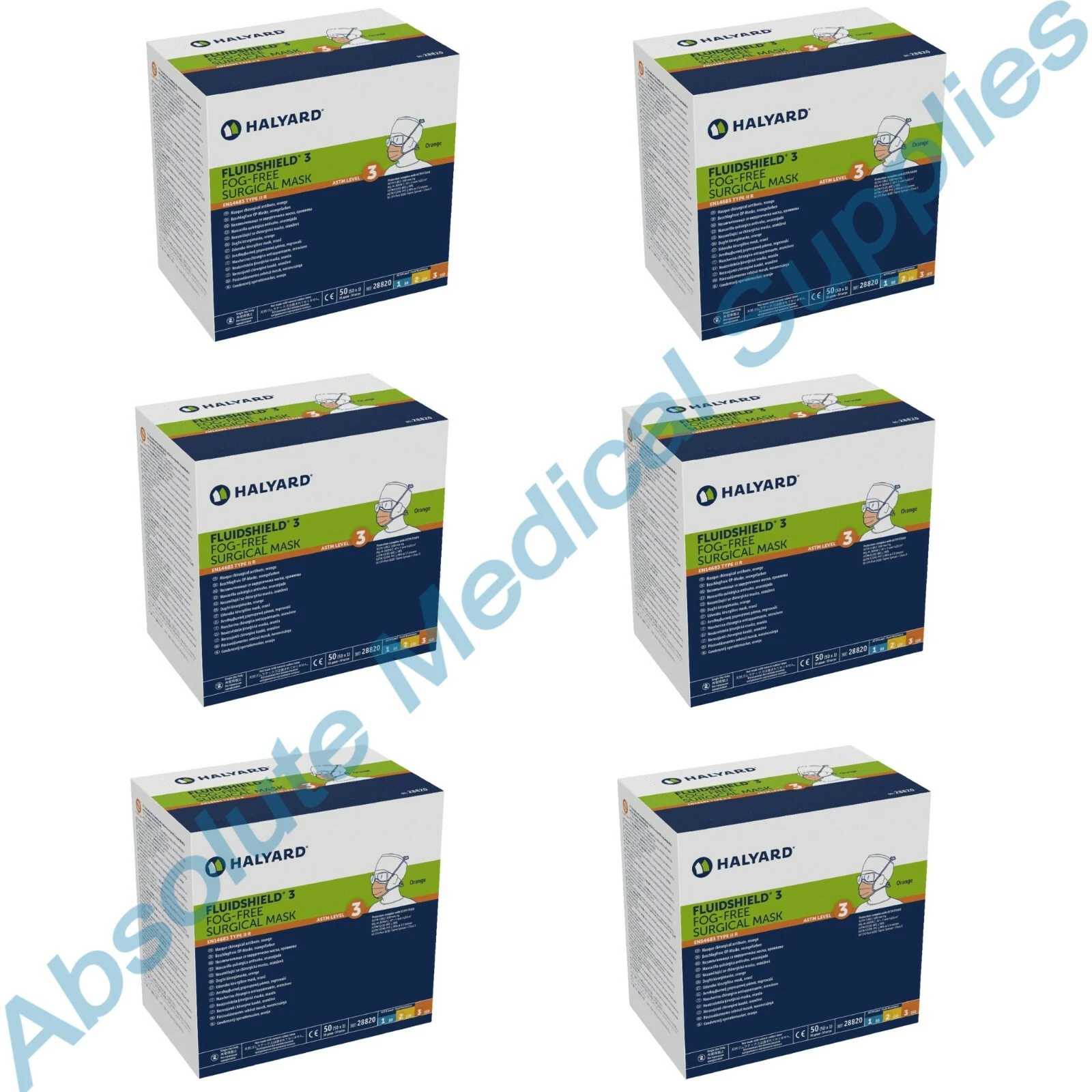*300-Pieces* Halyard FluidShield ASTM Level 3 Fog-Free Surgical Face Mask 28820
Opens in a new windo