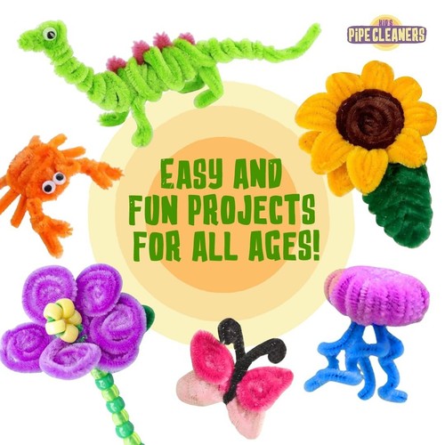 Pipe Cleaners Craft (200 Pcs, 20 Colors, 10 Each) Craft Pipe Cleaners Bulk, - Picture 5 of 5