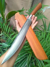 Handmade Thai E-Nep Machete Camping knife 12.3” forged blade, Rosewood (Pa-Dauk)