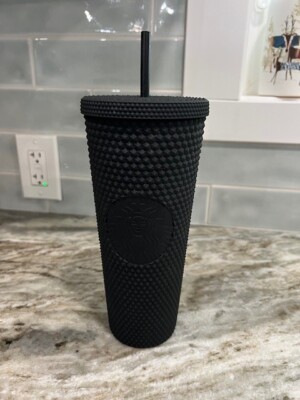 Starbucks Matte Black Studded Cold Cup Tumbler With Straw 24 oz | eBay