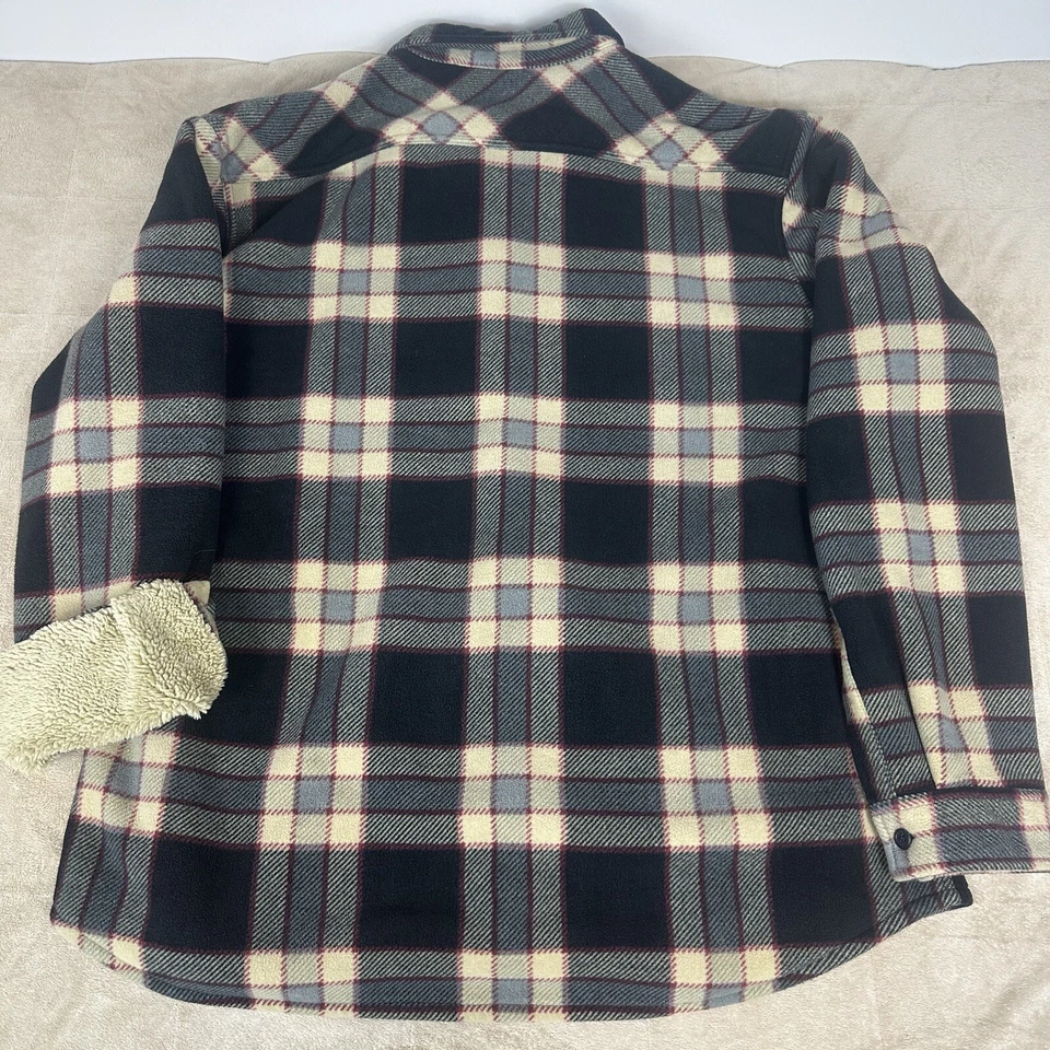Chaqueta Sherpa de Colección Forrada de Vellón a Cuadros Manga Larga Abotonada Para Hombres Grande XXL Foto 4 de 4