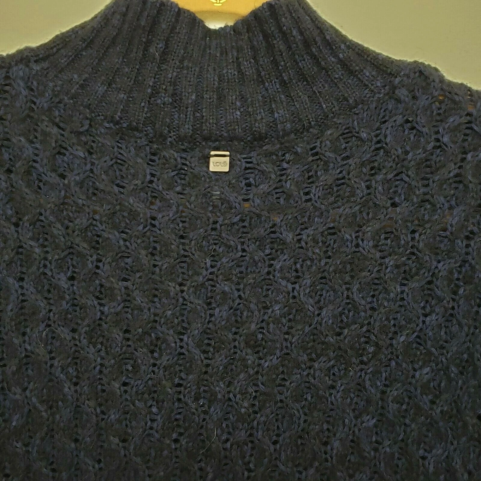 lole aude knit tunic variegated stand up collar euc sweater