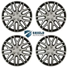 Wheel Trims 14" Hub Caps Dakar NC Plastic Covers Set of 4 Black Silver Fit R14