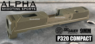 ALPHA SLIDE Stripped 9mm Olive Drab Green ODG for SIG SAUER P320 Compact
