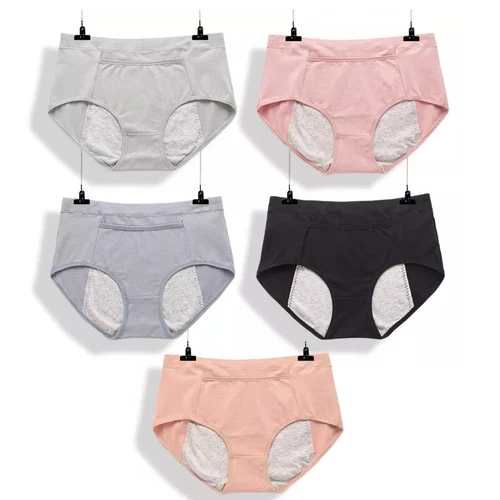5pk Cotton Panties Womens New Double Layer Leak Proof Sanitary Menstrual Period - Picture 9 of 24