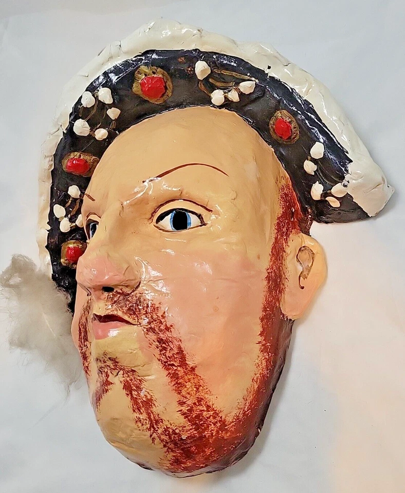 Henry VIII Papier-mâché mask by mask media signed by artist - Image 2 of 4