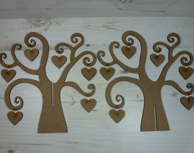 Tree Family 3d Swirl Word 12 Hearts Names Plaque Craft Wood Wall Art Mdf Wooden Ebay