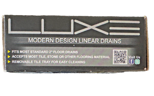 Luxe 18GA Stainless Steel Square Tile Drain 4.25" x 4.25" Tile Opening, NIB - Picture 3 of 3