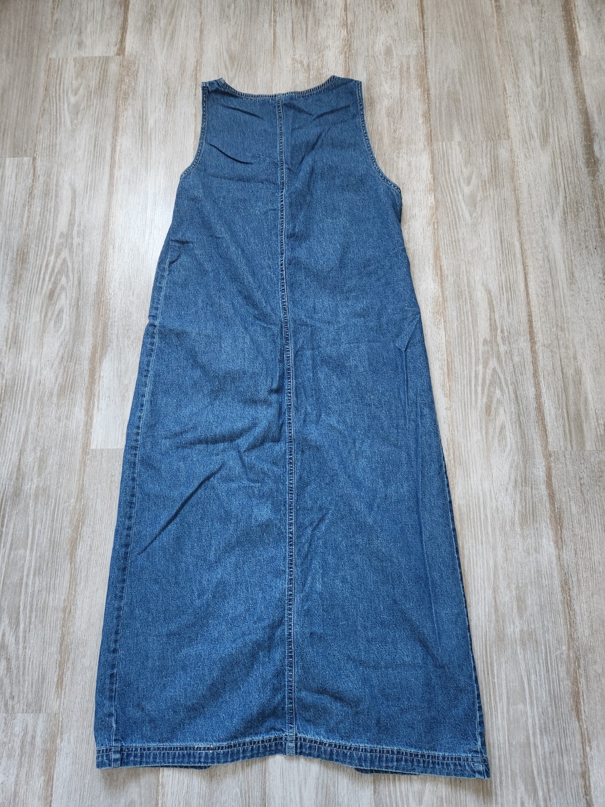 VTG Basic Editions Button Up Blue Denim Midi Dres… - image 10