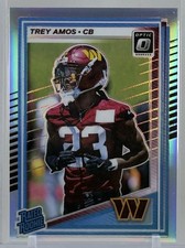 Trey Amos 2025 Panini Donruss Optic #267 Rated Rookie (RC) Silver Prizm NFL