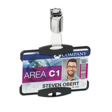 Durable Eco-Friendly ID Card Badge Holder - Black - Recycled Plastic  Blue Ange