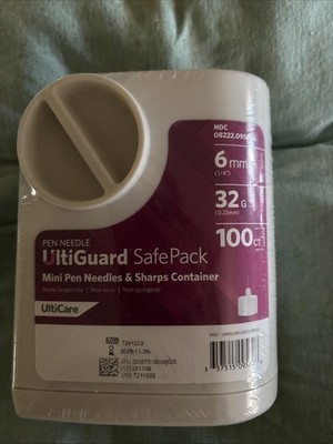 UltiCare UltiGuard Safe Pack Pen Needles and Sharps Container 100 Ct. NEW SEALED