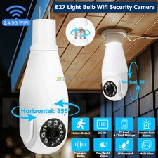 Home Security Camera 2K 3MP E27 Light Bulb 5G 2.4Ghz WiFi Camera Night Vision