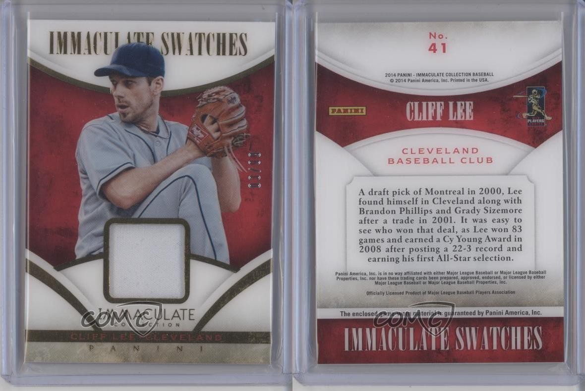 2014 Panini Immaculate Immaculate Swatches 3/99 Cliff Lee #41 cm0 thumbnail 3
