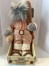 Vtg. Stuffins Plush Collectible Canines Schnauzer Baseball Player Dog Plush 13"
