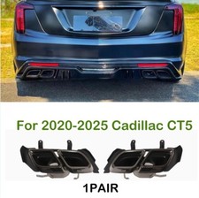 New 1Pair For 2020-2025 Cadillac CT5 Black Rear Exhaust Muffler Pipe Tips Cover