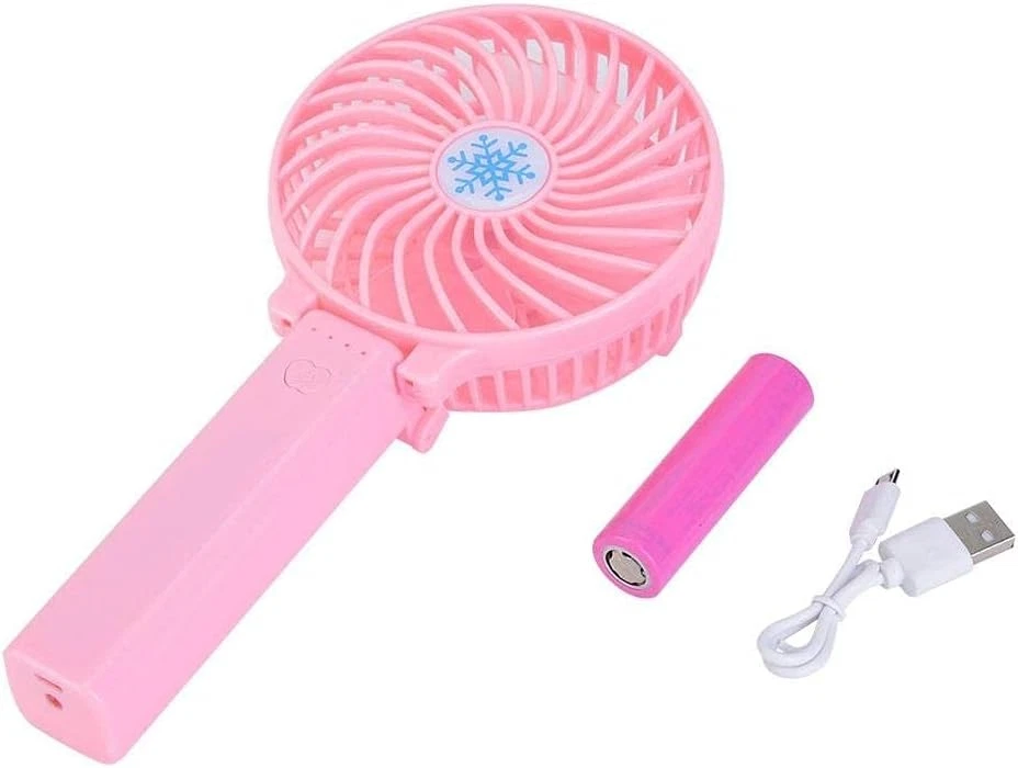 Hand Fan Folding Rechargeable Plastic Electric Handheld Portable Powerful USB - Image 2 of 4