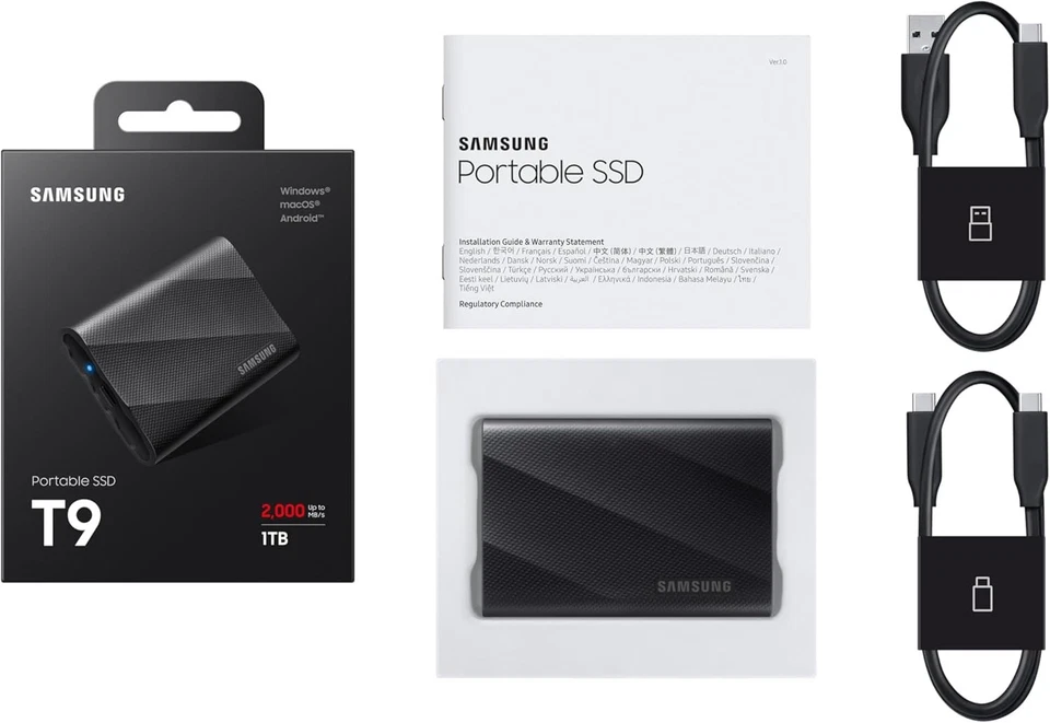 Samsung T9 Portable SSD 1TB, Up to 2,000MB/s, USB 3.2 Gen 2x2 External Solid Sta - Image 4 of 4