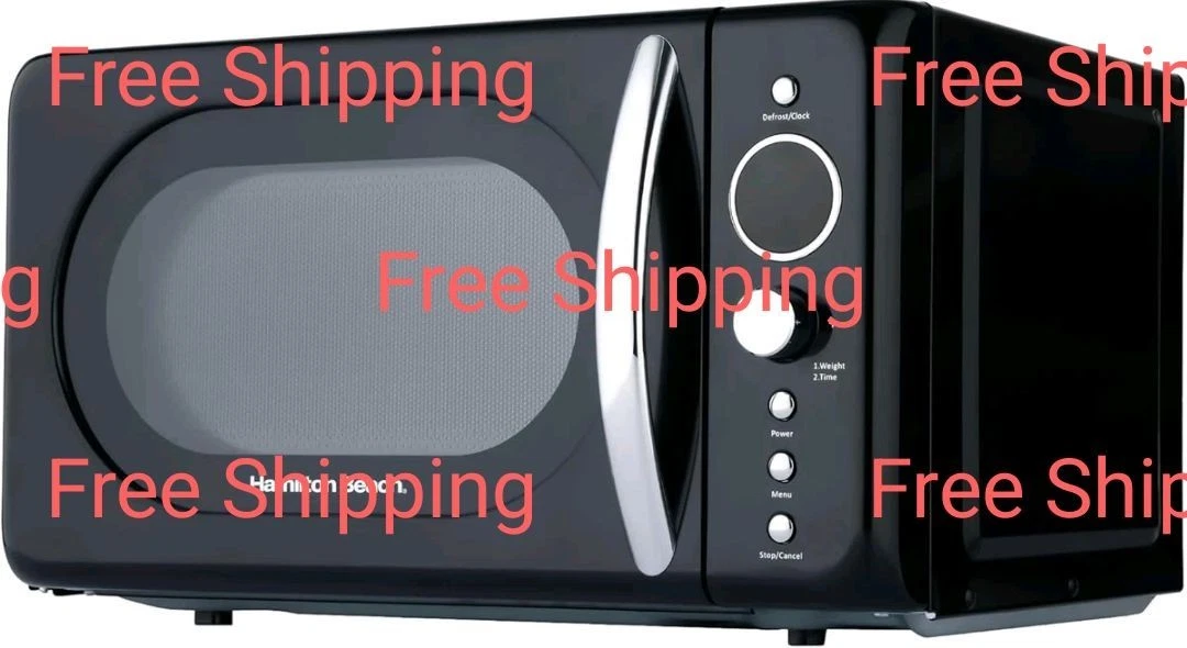 Black Microwave, 20L, 700W, Retro, Digital LED Display