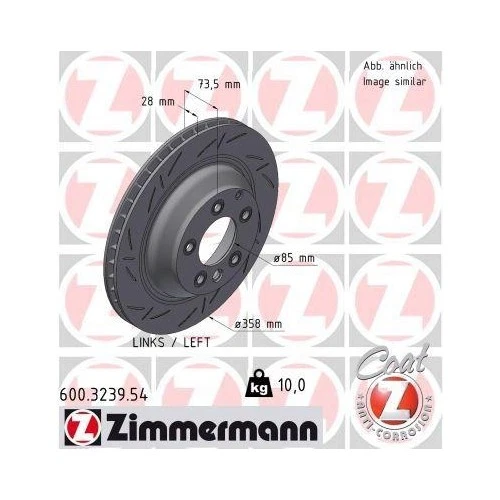 1x Disque de frein ZIMMERMANN 600.3239.54 convient pour PORSCHE VAG - Photo 1/1