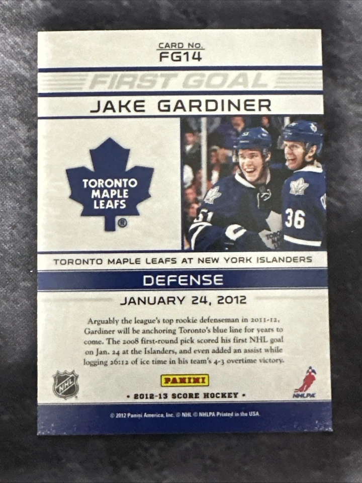 2012-13 Score First Goal FG14 Jake Gardiner Toronto Maple Leafs - Image 2 of 2