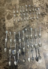 43 Vintage Lot Souvenir Spoons Collectible Travel