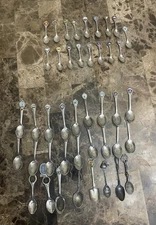 43 Vintage Lot Souvenir Spoons Collectible Travel