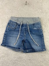 Justice Girls Denim Shorts Size 8S With Gray Waistband Drawstring