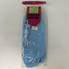 VTG 60s 70s Spring Crest Booties Socks Slippers Sz 9-11 Blue Mod Go Go Orlon