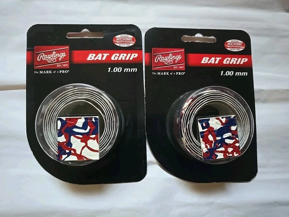 Neu 2 Rawlings 1,0 mm Schlägergriff - American Fusion rot weiß & blau - Bild 1 von 2