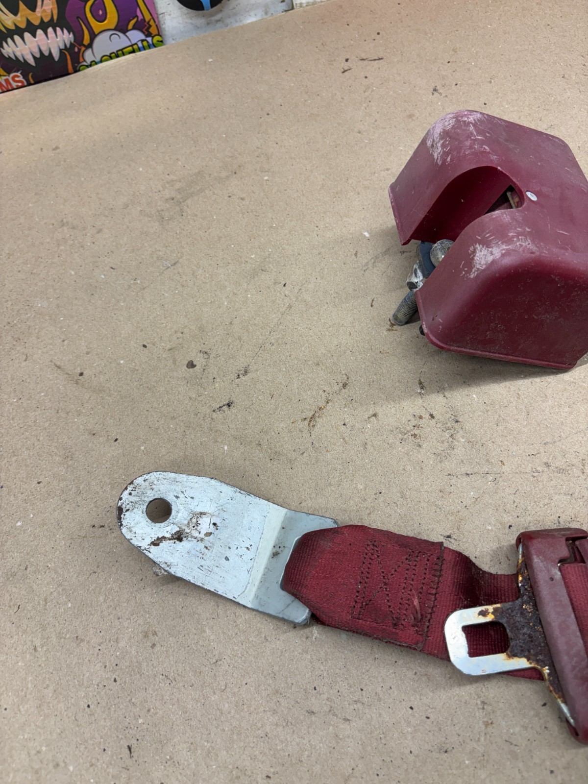 1993 1994 1995 Dodge Ramcharger Van Red Seat Belt Retractor For Parts Fix Rough