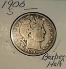 1906-S San Francisco Mint Silver Barber Half Dollar