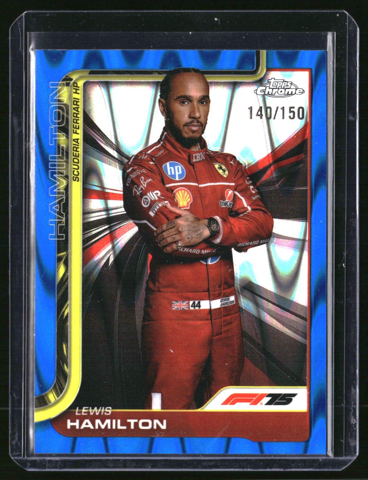 2025 Topps Chrome Formula 1 F1 Lewis Hamilton Portrait Blue RayWave 140/150 #4