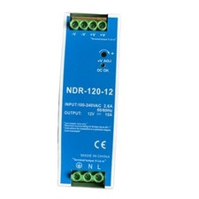 12VDC DIN Rail Power Supply NDR120-12 120W 12V 10A with Dual Output 120VAC to