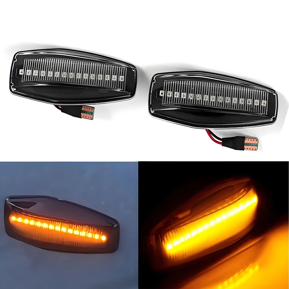 2 Clear Lens Amber LED Signal Side Marker Light For Hyundai Tucson Tiburon Sonat - Изображение 2 из 4