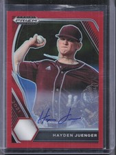 2021 Panini Prizm Draft Picks #PDP182 Hayden Juenger Red Auto #/50