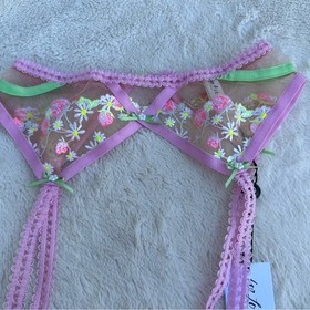 For Love And Lemons Tutti Fruiti Shimmer Garter Belt NWT Size XXS