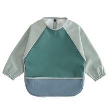 GZMM Waterproof Baby Bibs,Infant Toddler Long Sleeve Feeding Bib With Food Ca...