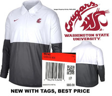 Nike NCAA Washington State Cougars Media Cremallera Entrenadores Chaqueta de Fútbol Para Hombre Grande