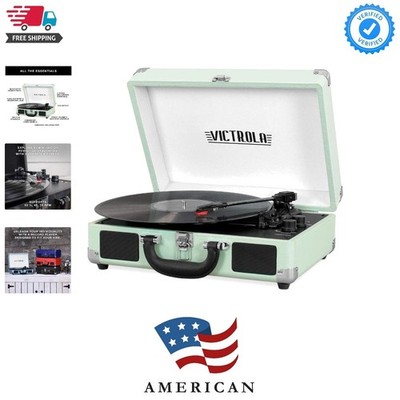 Journey Bluetooth Portable Suitcase Record Player   with Built-in Speakers, 3...