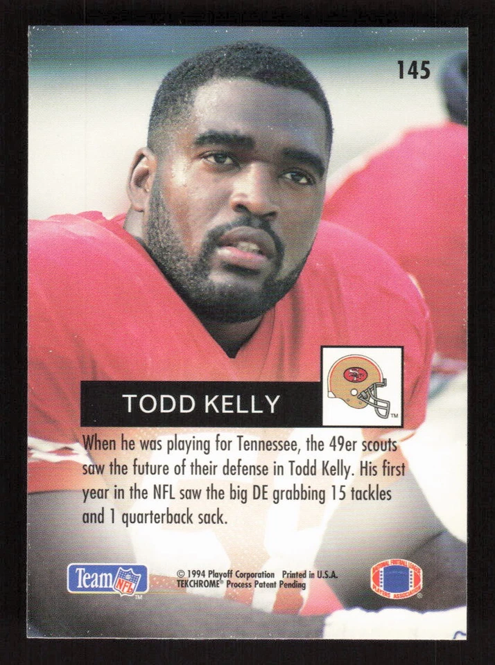 Todd Kelly 1994 Playoff #145 San Francisco 49ers - Image 2 of 2