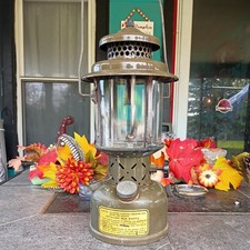 Vtg Antique 1958 Coleman US Military Quadrant Globe Gasoline Lantern Army Green