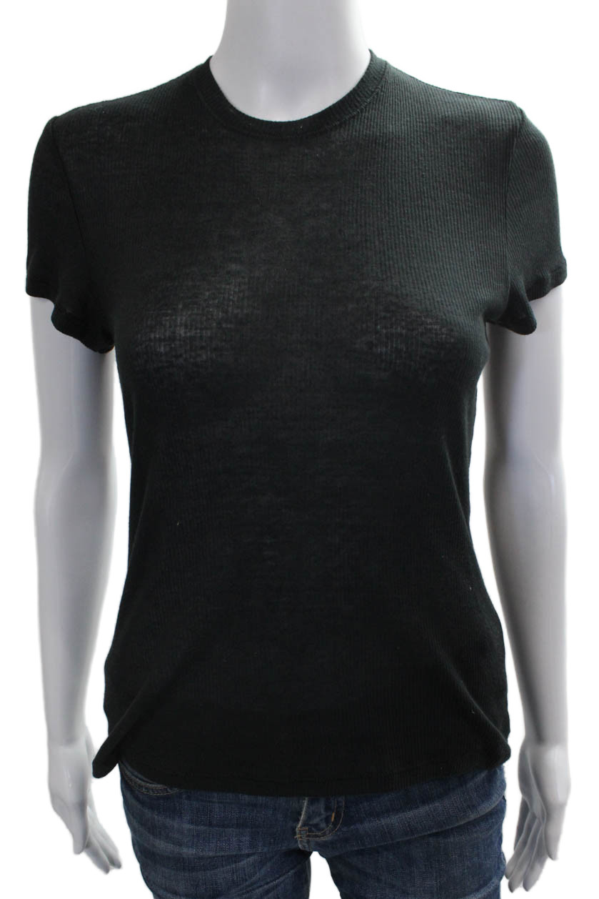 Skims Womens Basic T-Shirt Crew Neck Sleeveless Green Polyester Size LFree Shipping in US $100+ Orders | $6.95 Orders Below