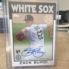 Topps 2021 Zack Burdi White Sox 1986 Topps Autographs RC Auto #86A-ZB