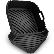 Air Fryer Silicone Liners 2 Pack, Reusable Square Air fryer Basket Liners, 4-...