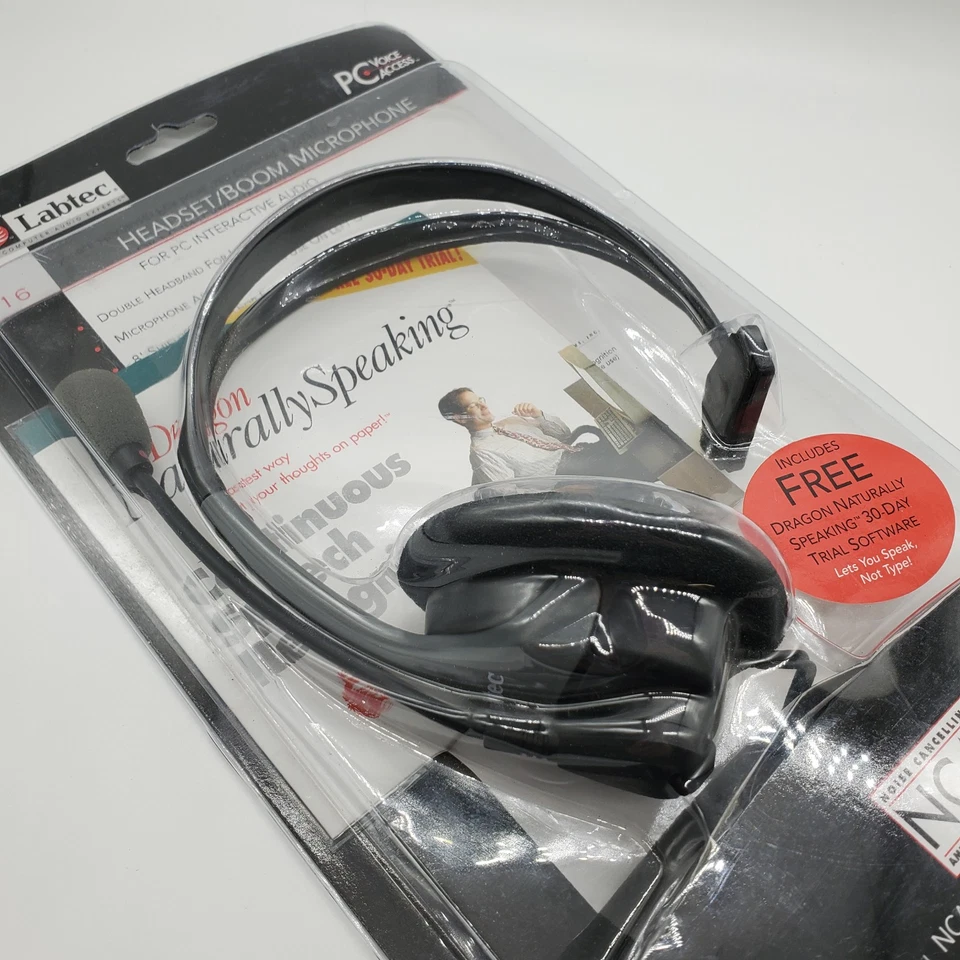 Vintage LABTEC C-316 Wired Headset with Boom Microphone for PC Interactive Audio - Image 3 of 4